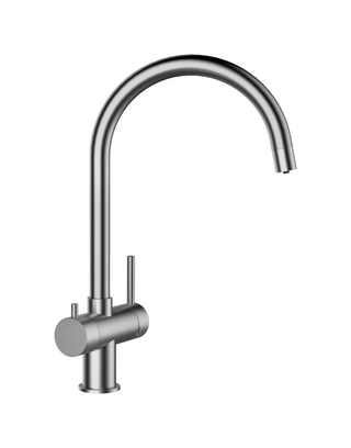 Dreiwege-Wasserhahn Stella Edelstahl massiv