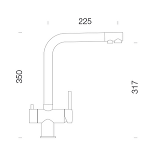 Dreiwege-Wasserhahn Firmus Edelstahl massiv